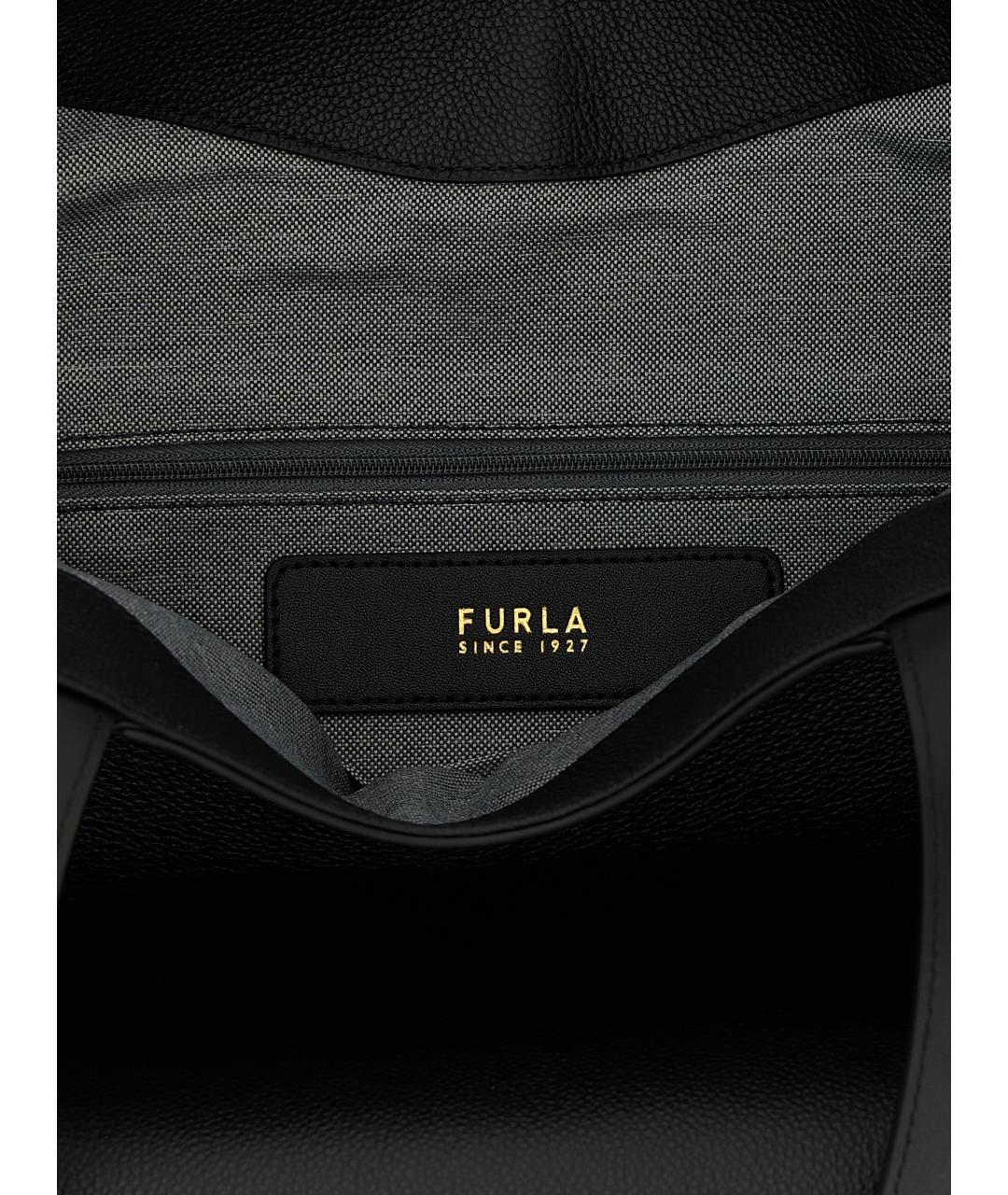 FURLA Черная кожаная сумка тоут, фото 4