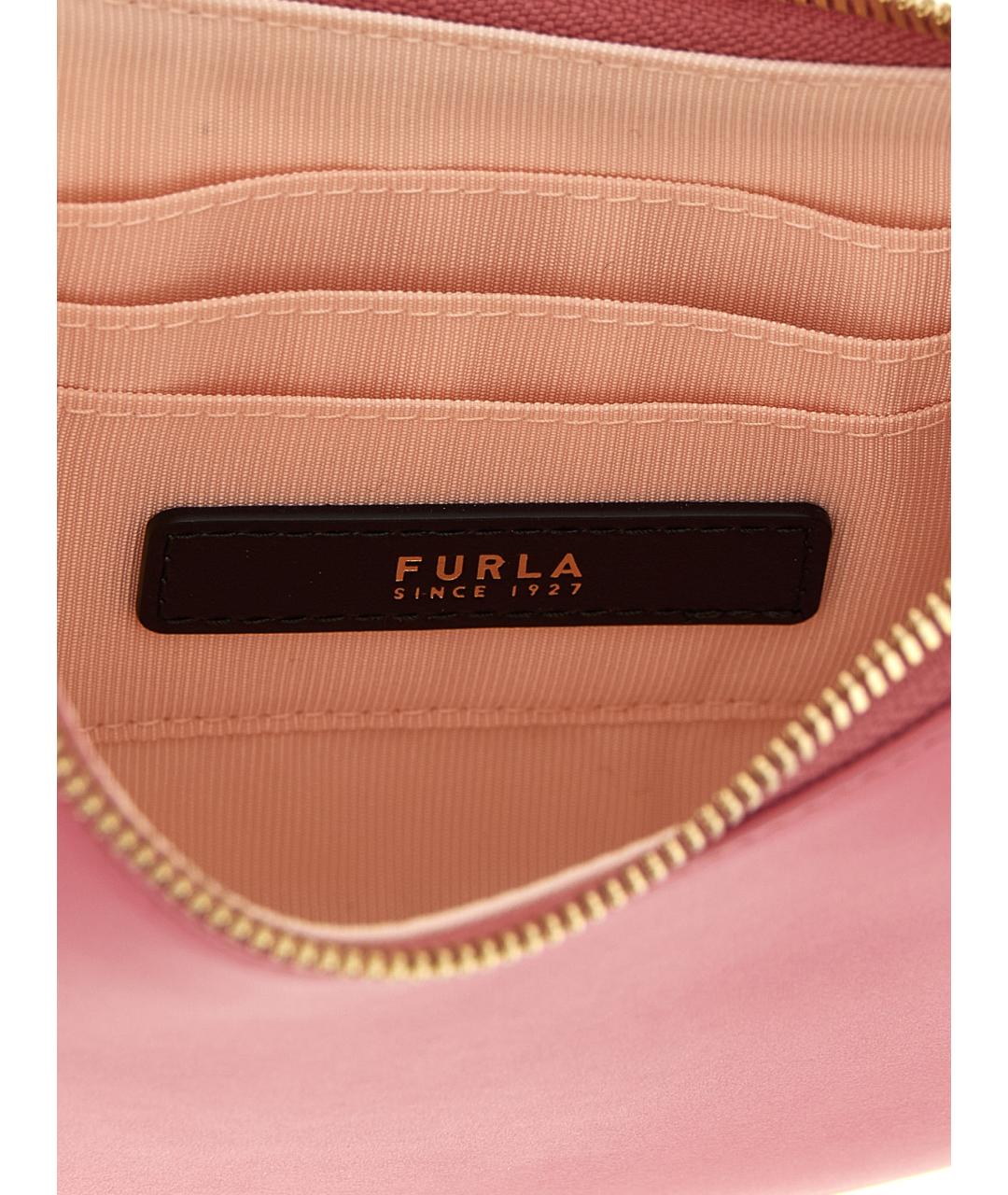 FURLA Розовая кожаная сумка через плечо, фото 4