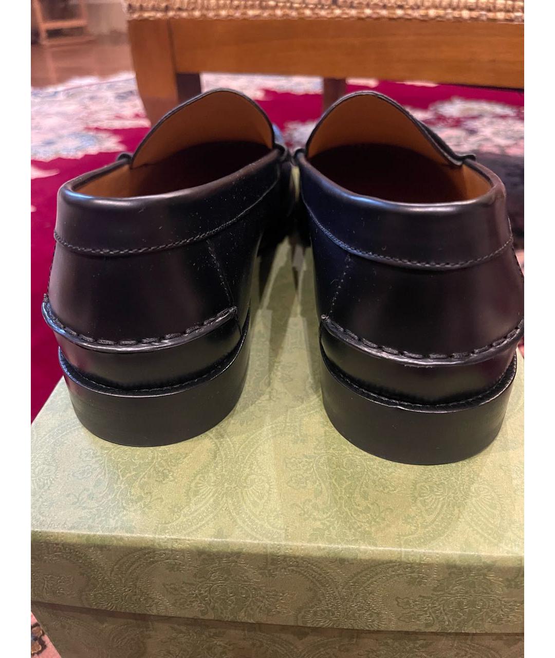 GUCCI Черные кожаные лоферы, фото 4