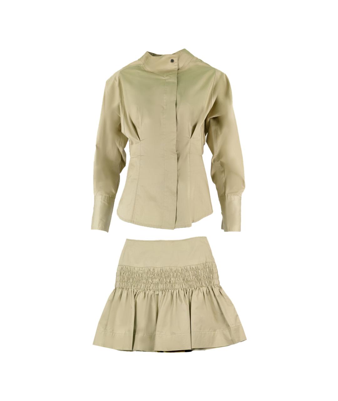 ISABEL MARANT Бежевый хлопковый костюм с юбками, фото 1
