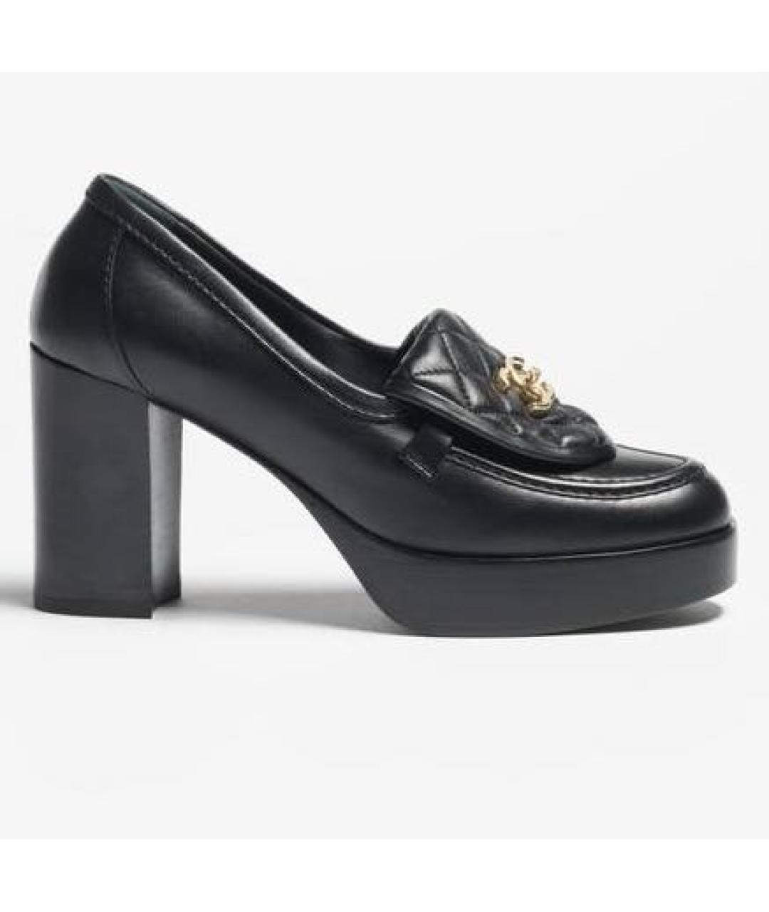 CHANEL Черные кожаные лоферы, фото 4