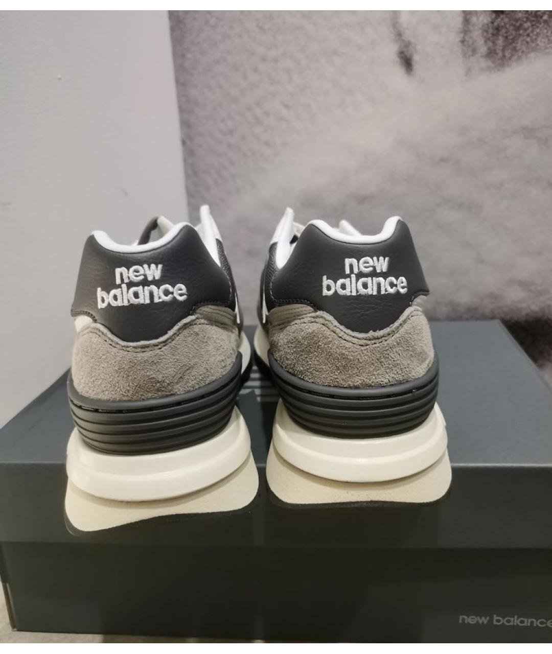 NEW BALANCE Серые замшевые низкие кроссовки / кеды, фото 8