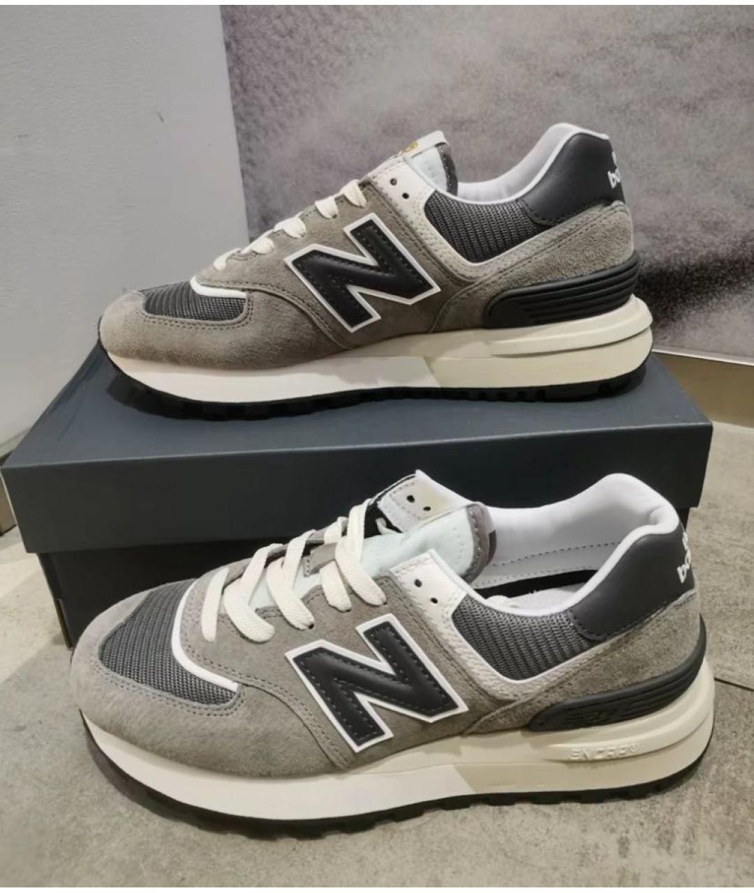 NEW BALANCE Серые замшевые низкие кроссовки / кеды, фото 5