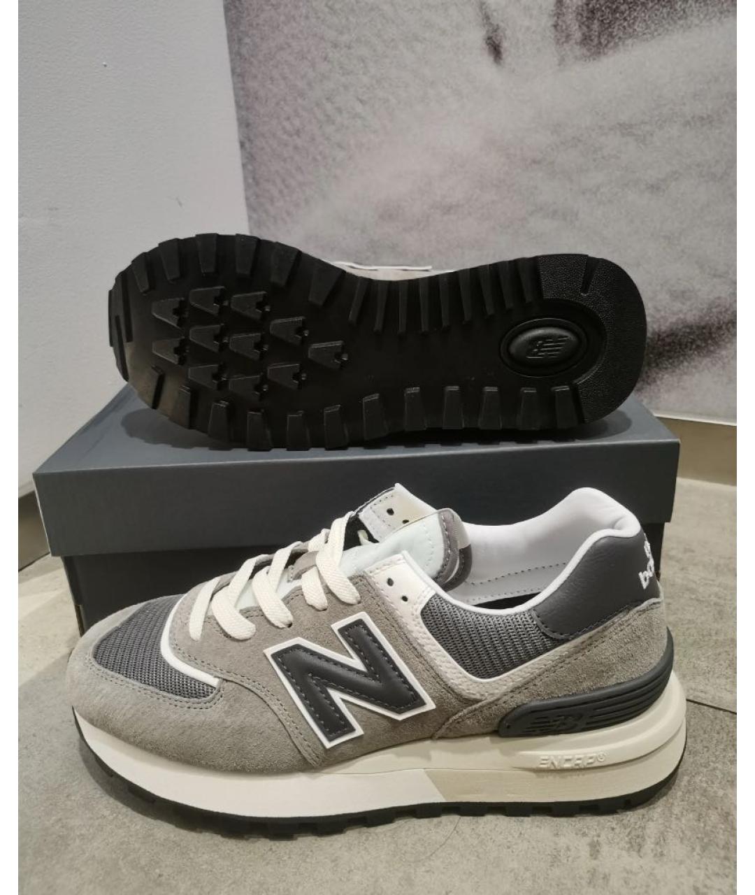 NEW BALANCE Серые замшевые низкие кроссовки / кеды, фото 7
