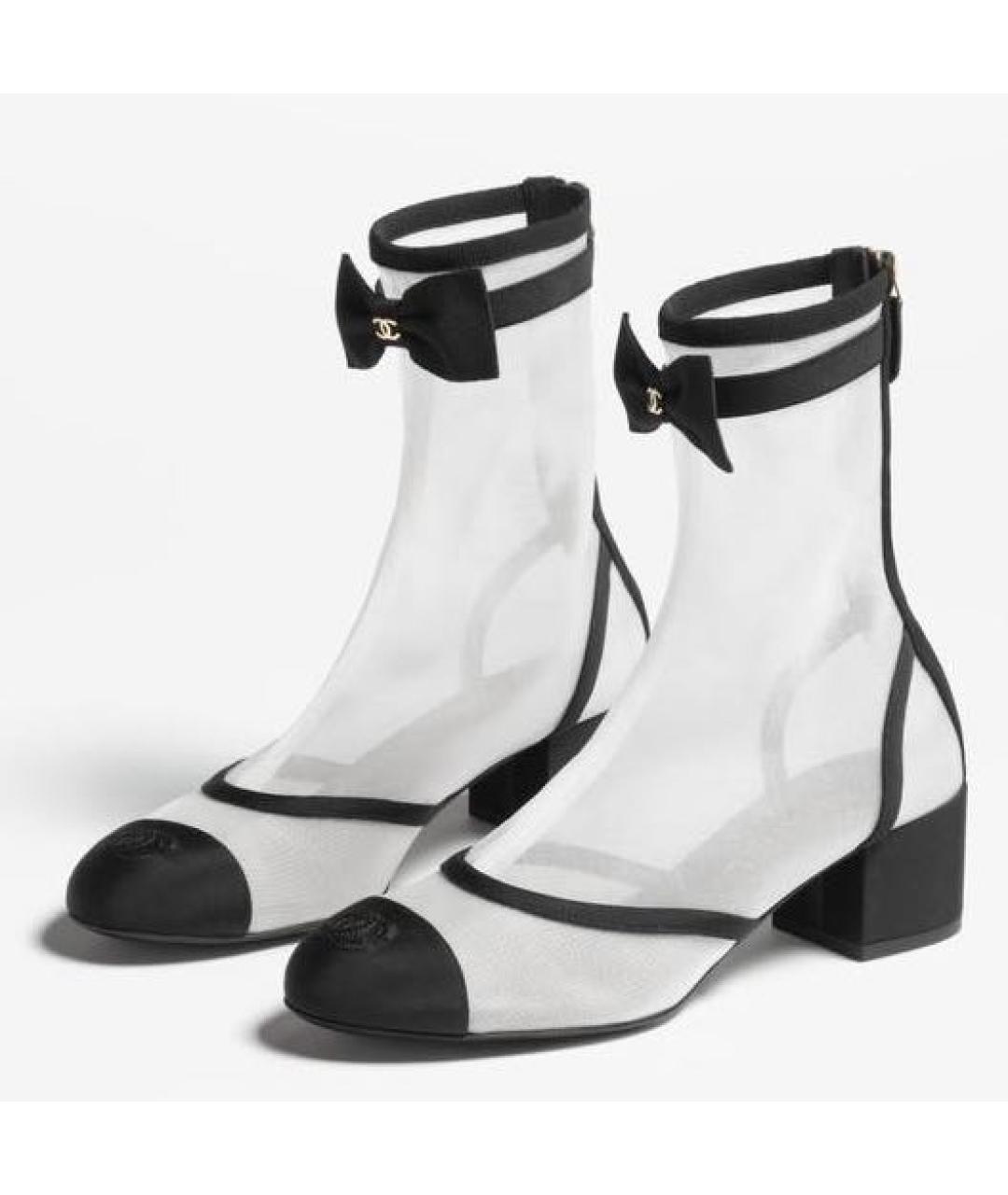 CHANEL Белые текстильные сапоги, фото 2