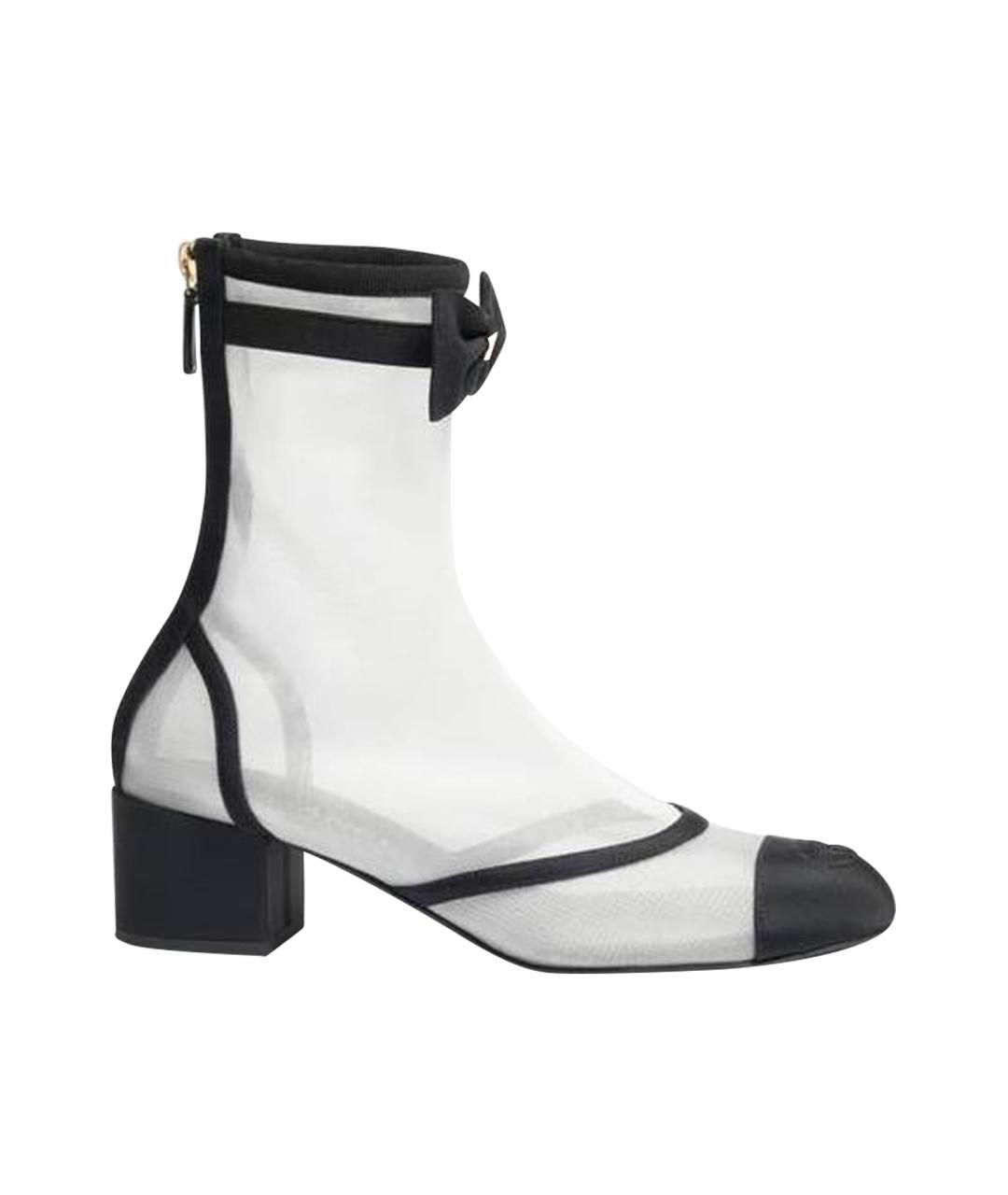 CHANEL Белые текстильные сапоги, фото 1