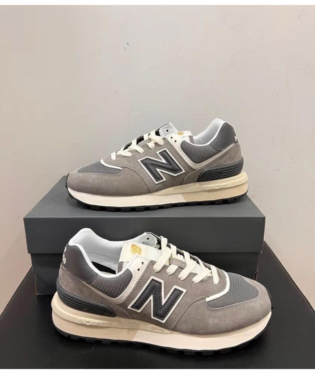 NEW BALANCE Серые замшевые кроссовки, фото 5