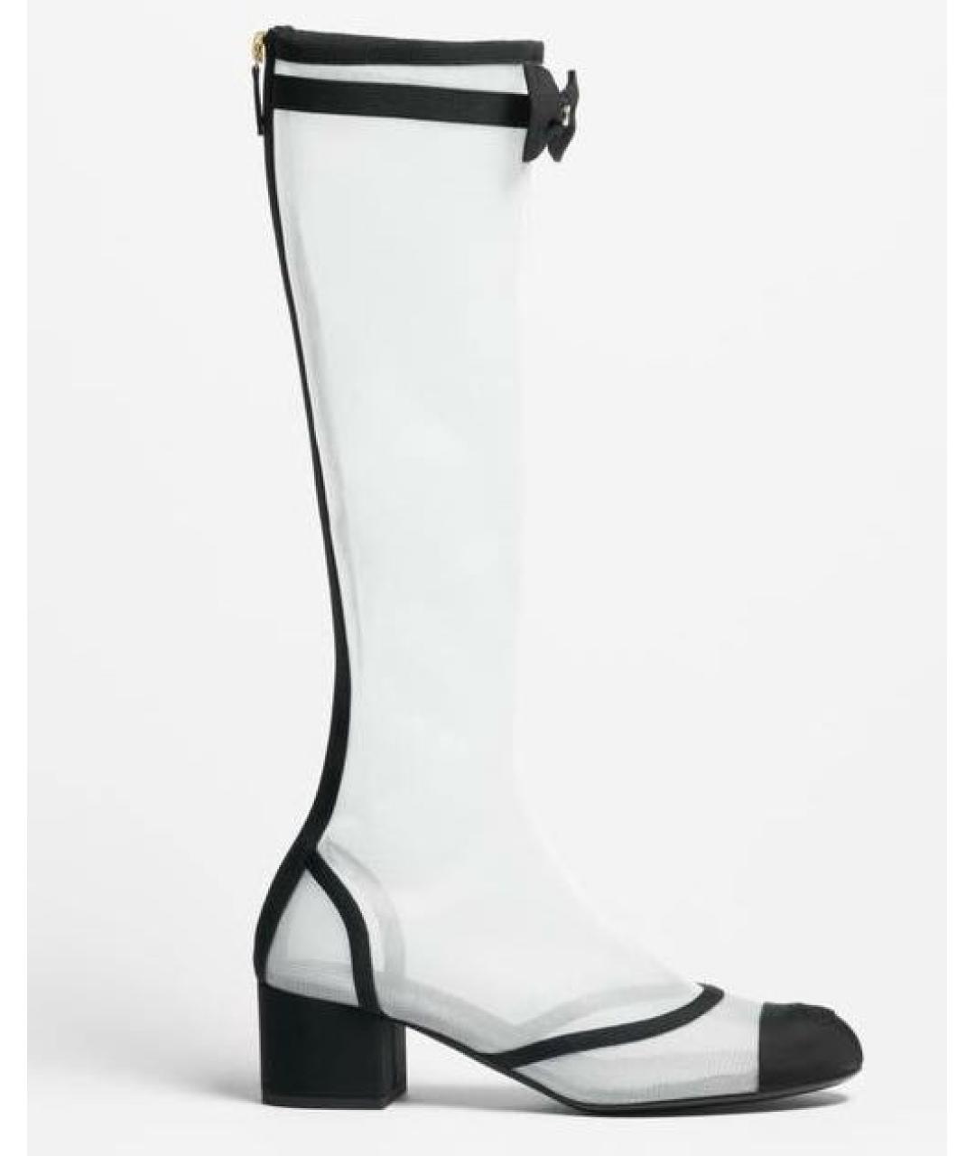 CHANEL Белые текстильные сапоги, фото 3