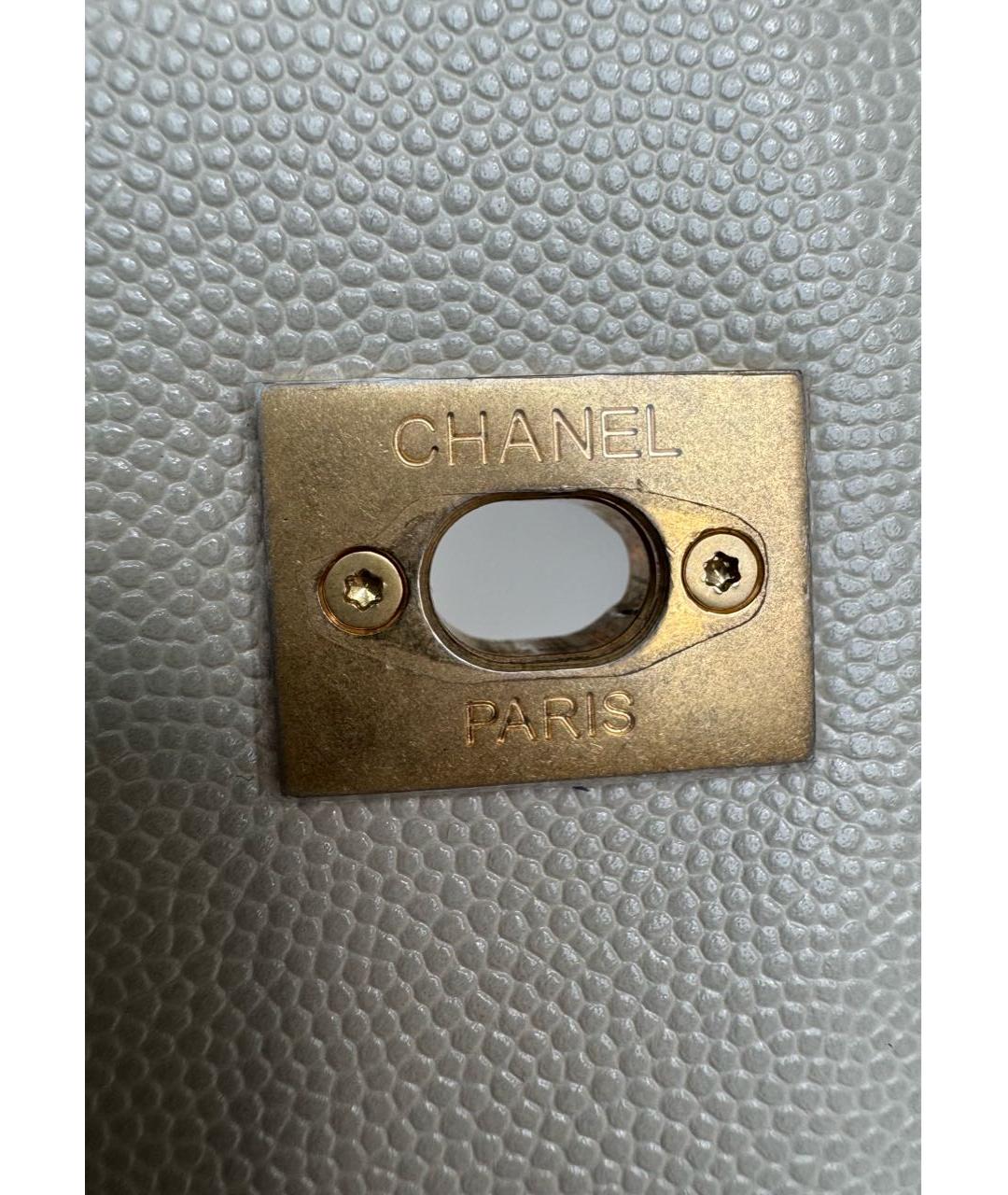 CHANEL Белая кожаная сумка с короткими ручками, фото 4