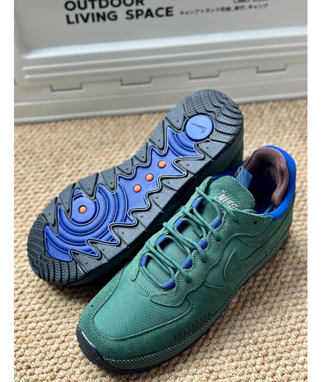 NIKE Зеленые замшевые низкие кроссовки / кеды, фото 8