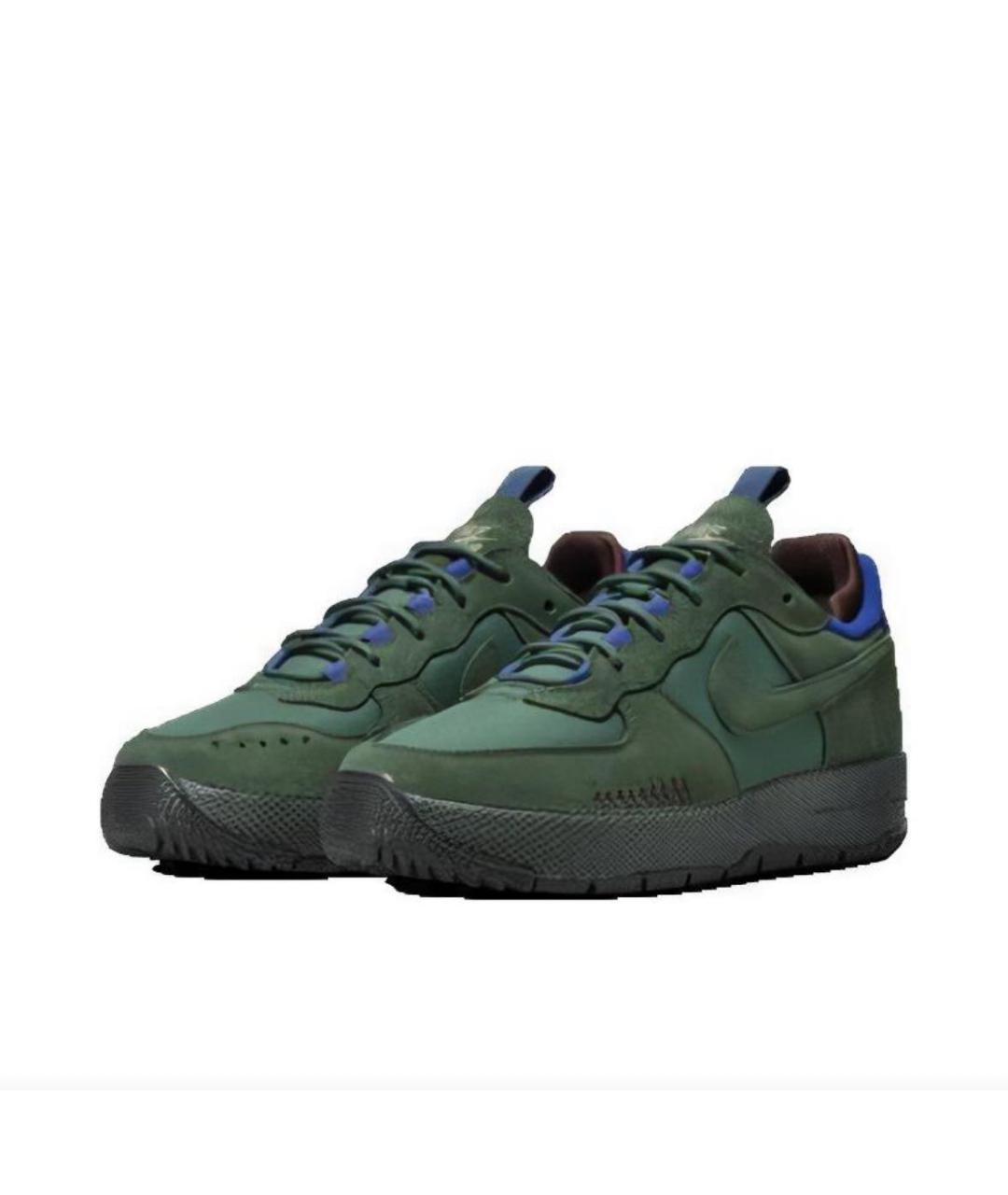 NIKE Зеленые замшевые низкие кроссовки / кеды, фото 2