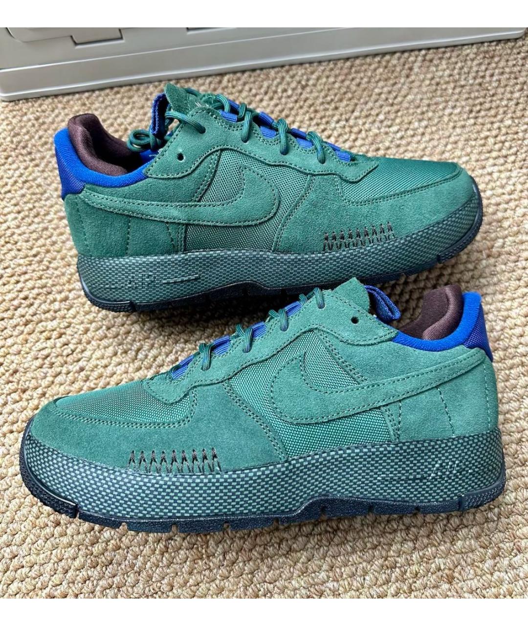 NIKE Зеленые замшевые низкие кроссовки / кеды, фото 7