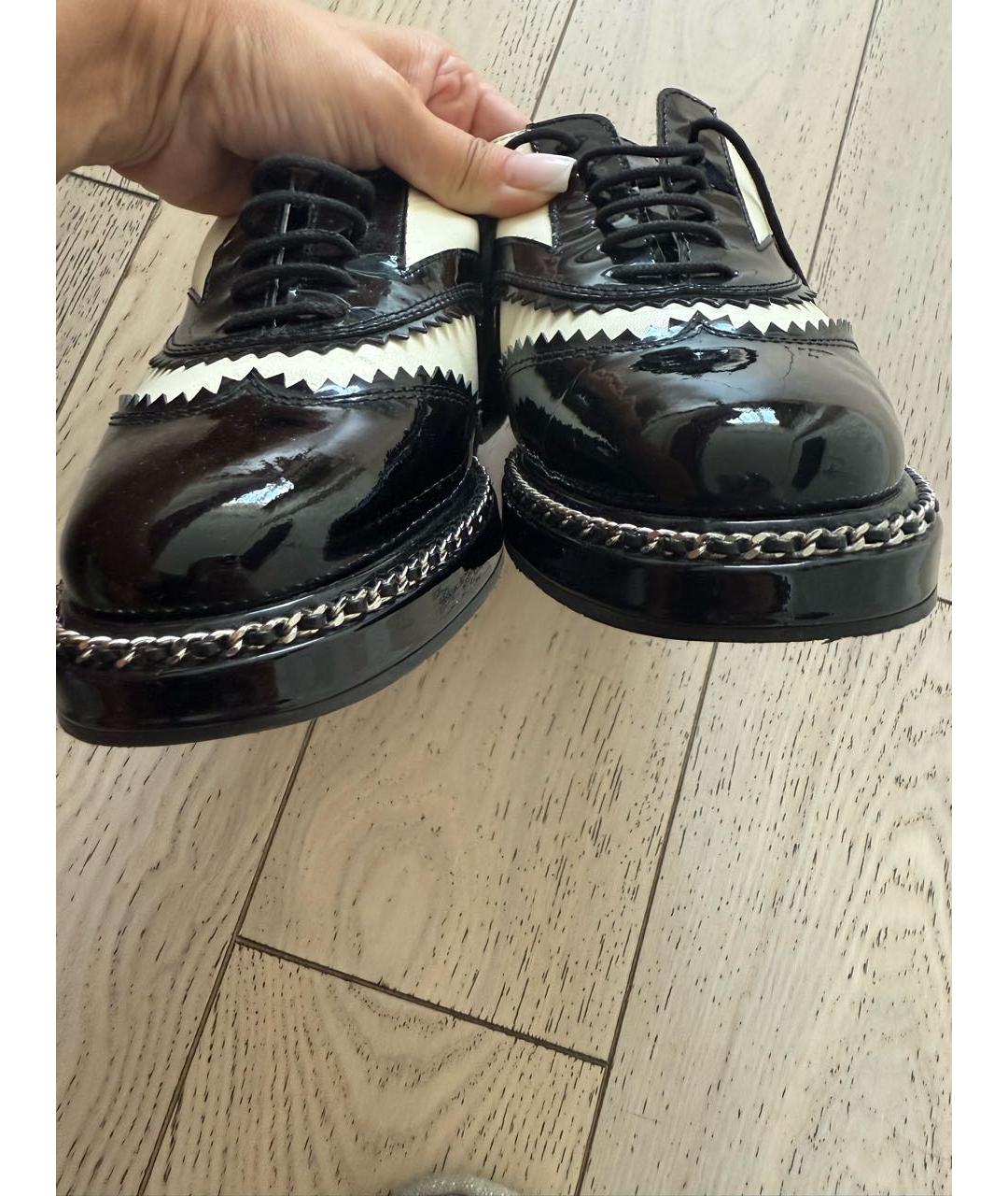 CHANEL Черные кожаные ботинки, фото 3