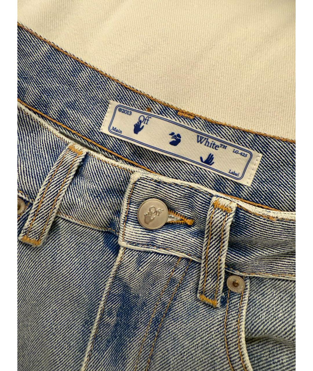OFF-WHITE Голубая деним юбка миди, фото 6