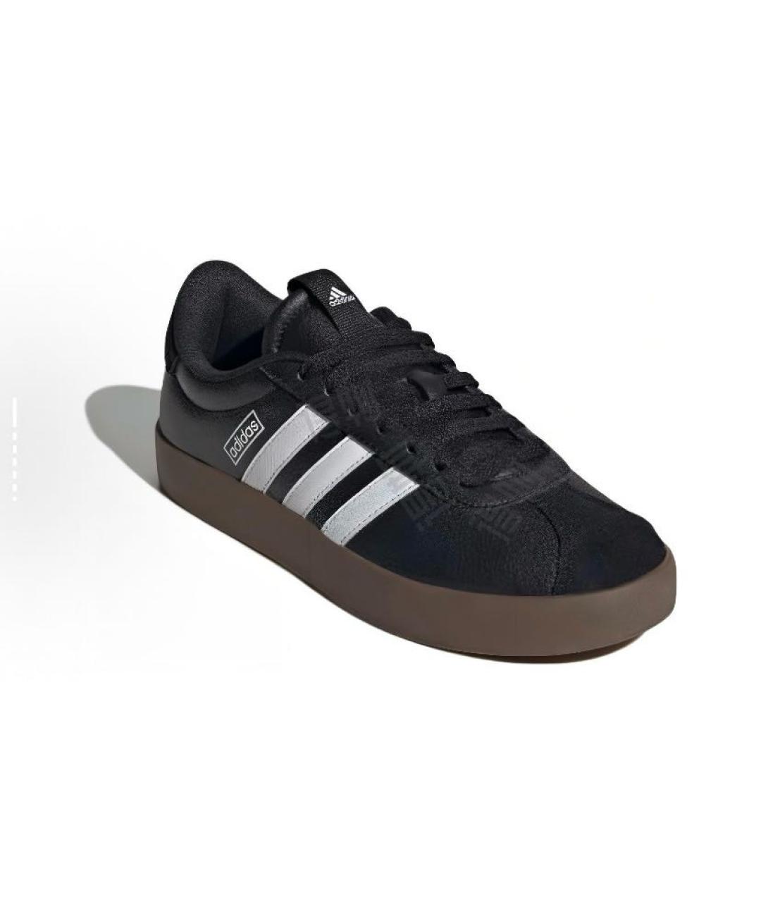 ADIDAS Черные кожаные низкие кроссовки / кеды, фото 4