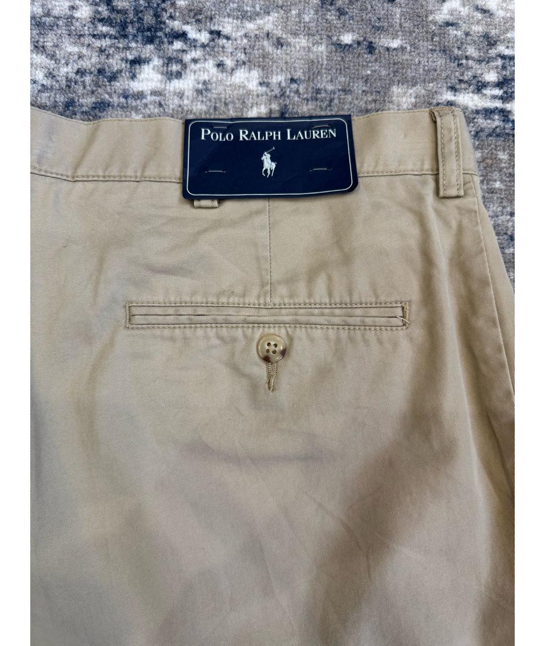 POLO RALPH LAUREN Бежевые хлопковые шорты, фото 4