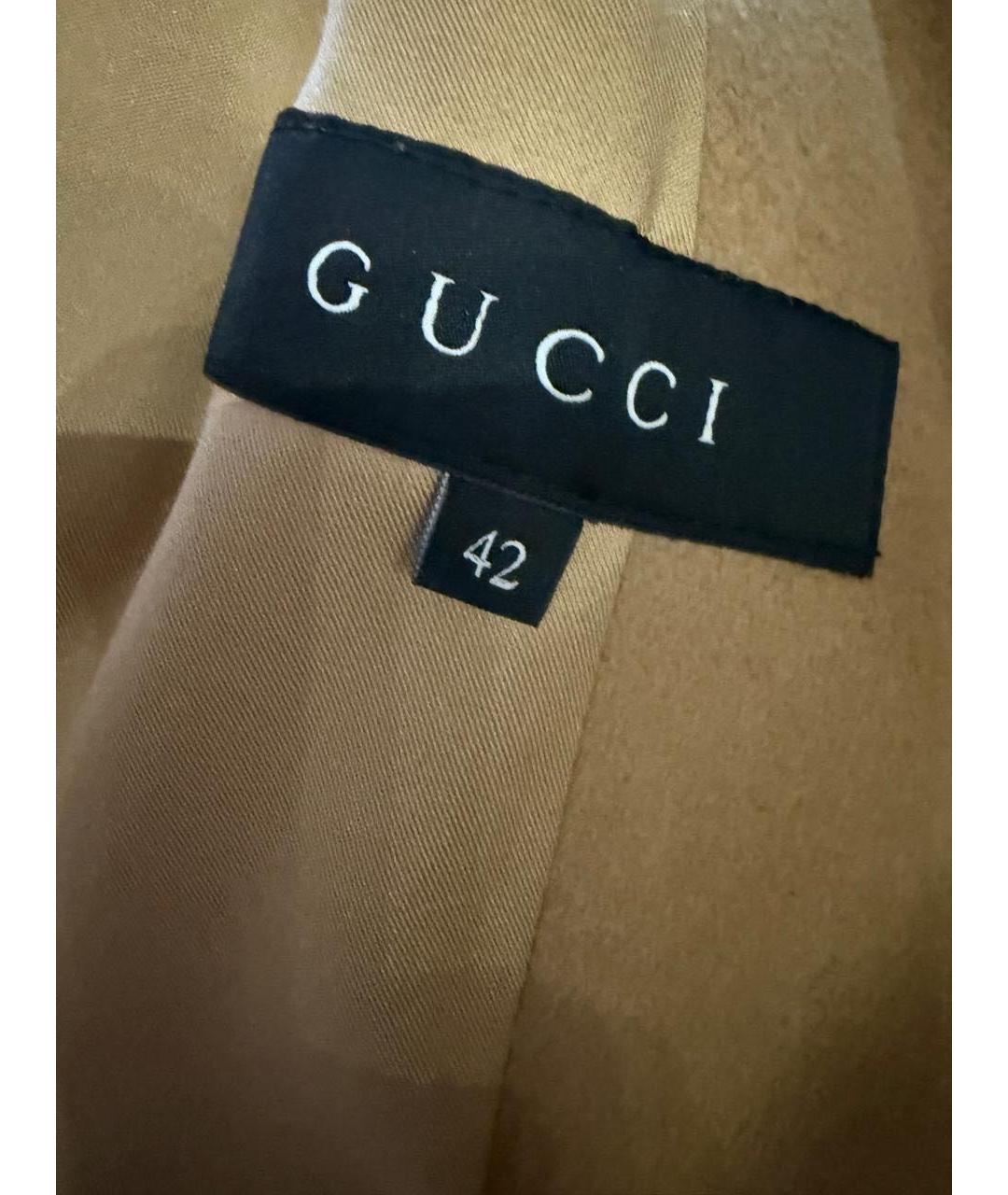GUCCI Коричневое шерстяное пальто, фото 6