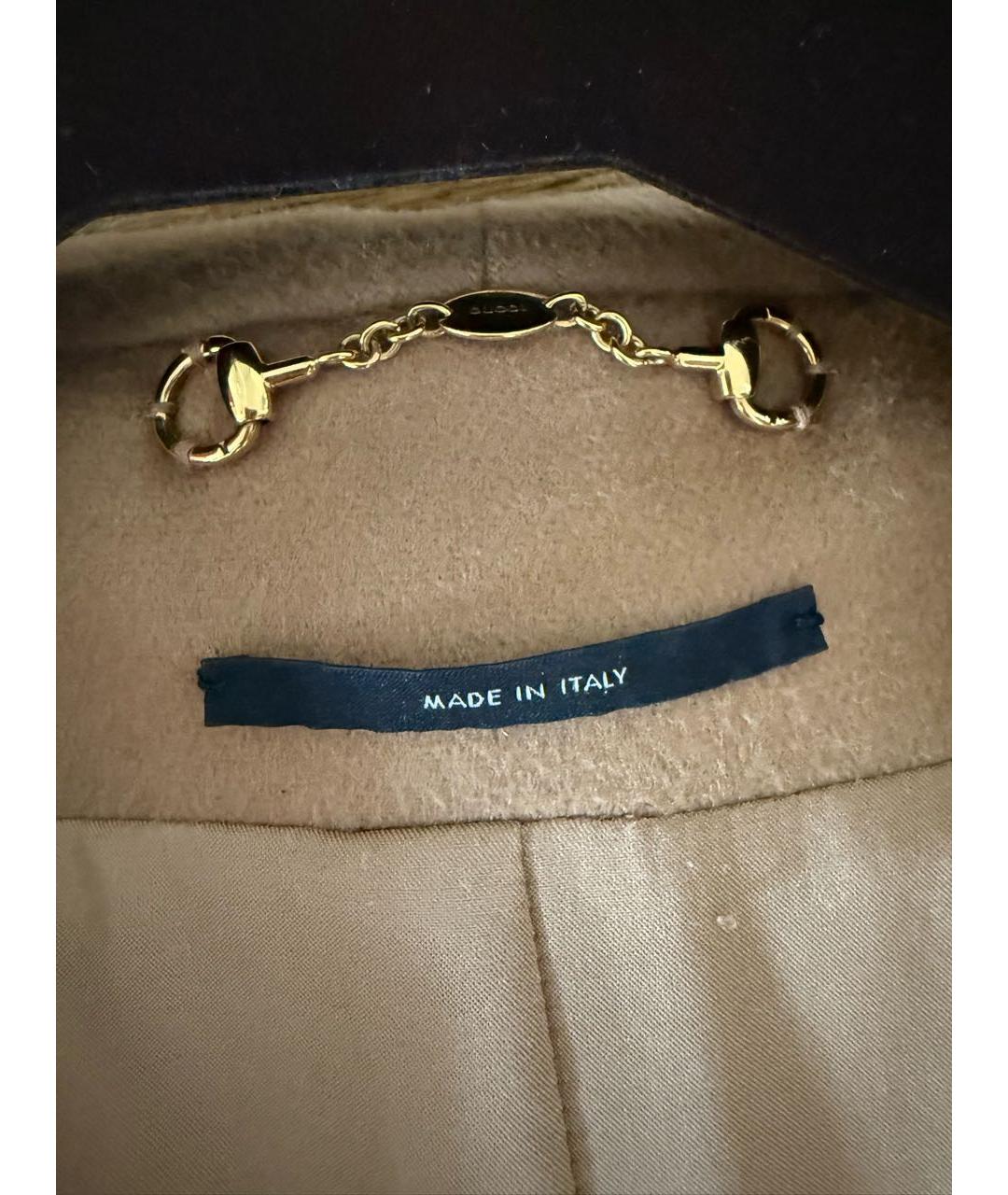 GUCCI Коричневое шерстяное пальто, фото 4