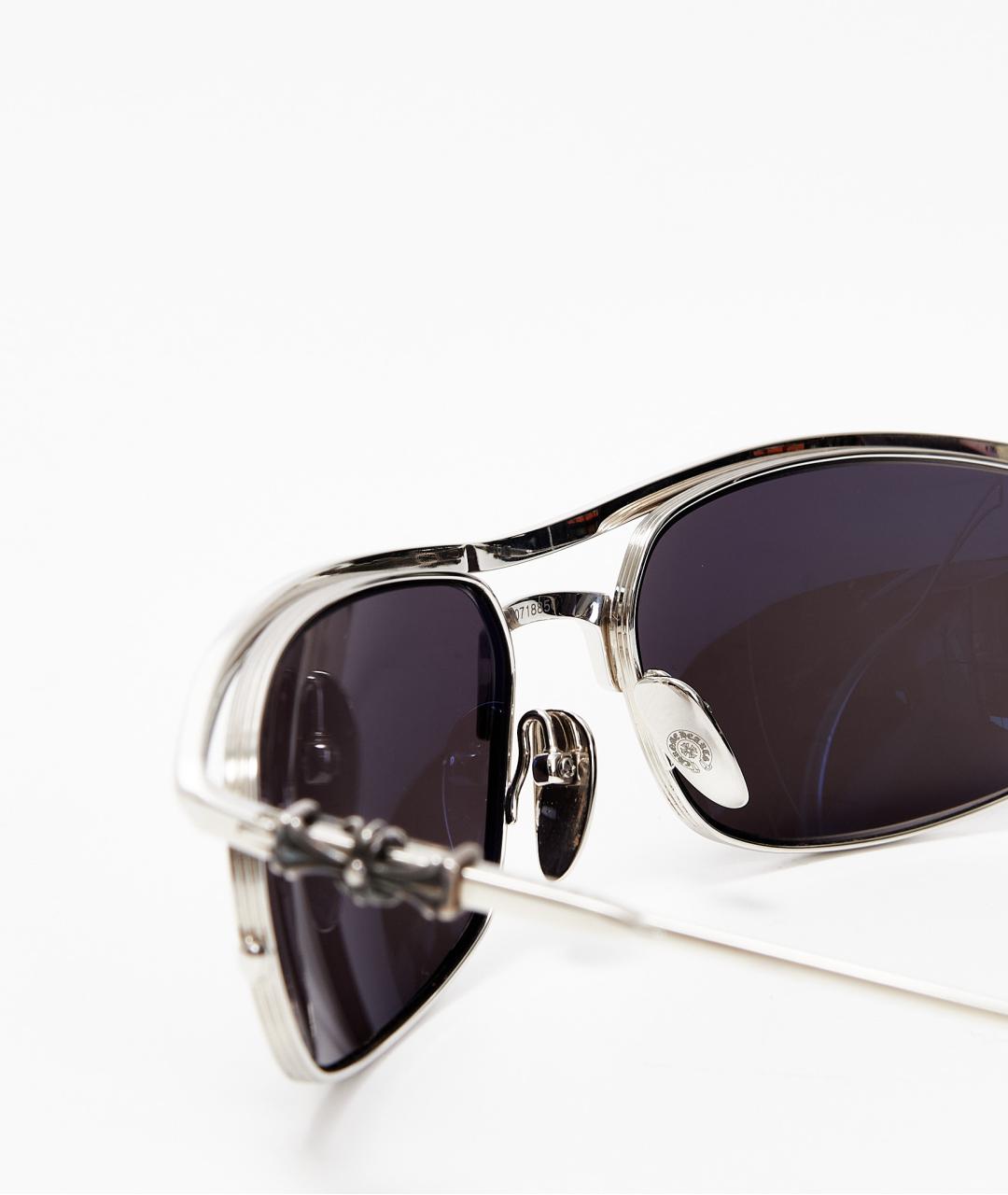 CHROME HEARTS Черные металлические солнцезащитные очки, фото 4