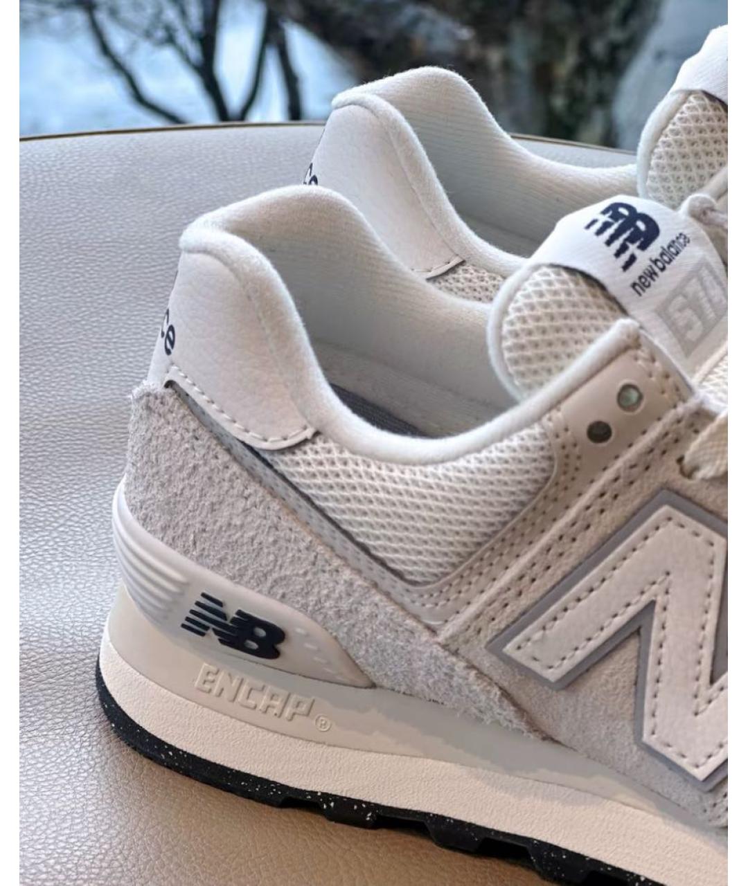 NEW BALANCE Бежевые замшевые низкие кроссовки / кеды, фото 8