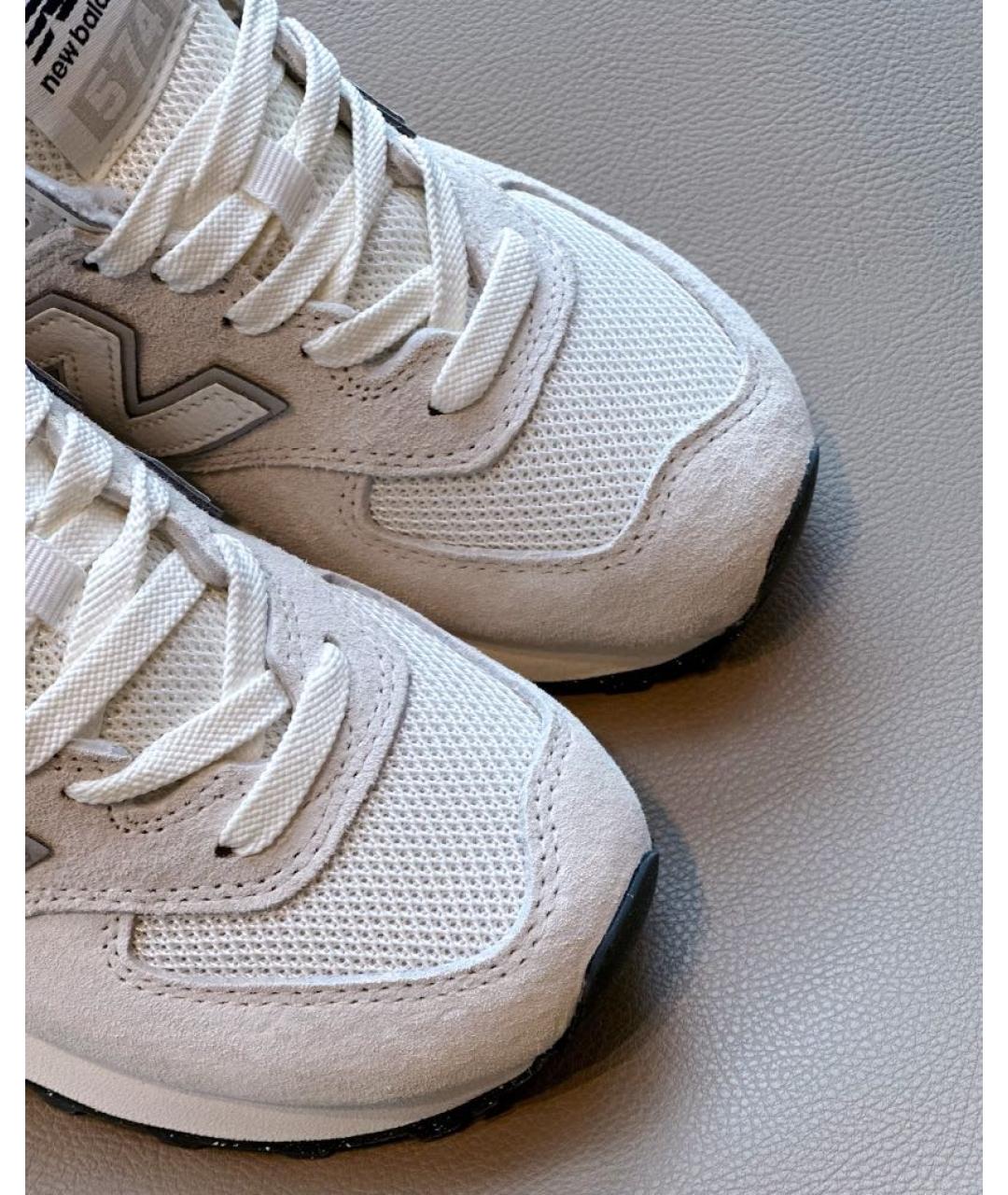 NEW BALANCE Бежевые замшевые низкие кроссовки / кеды, фото 7