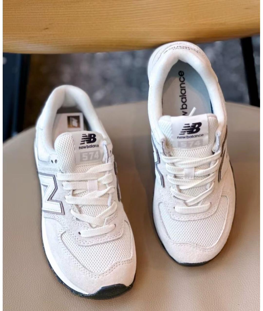 NEW BALANCE Бежевые замшевые низкие кроссовки / кеды, фото 6