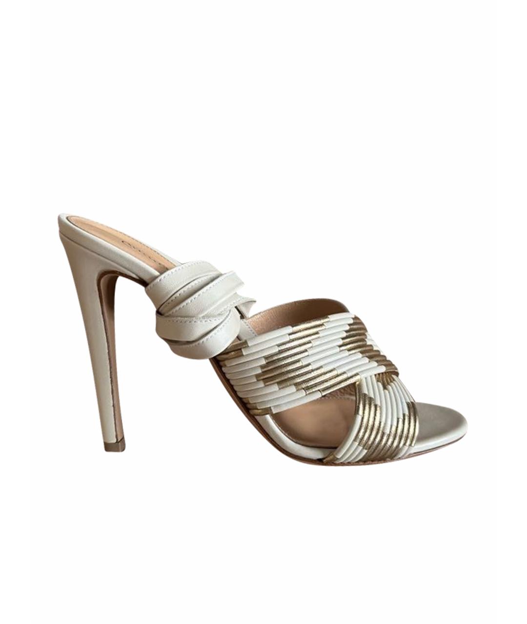 GIANVITO ROSSI Бежевые кожаные босоножки, фото 1