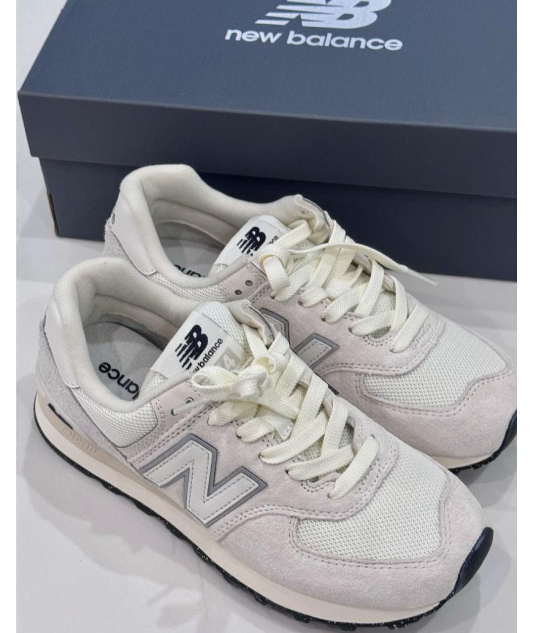 NEW BALANCE Бежевые замшевые кроссовки, фото 5