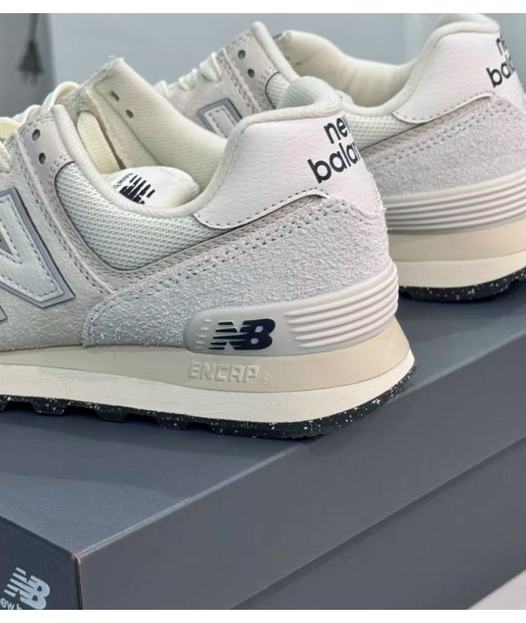 NEW BALANCE Бежевые замшевые кроссовки, фото 7