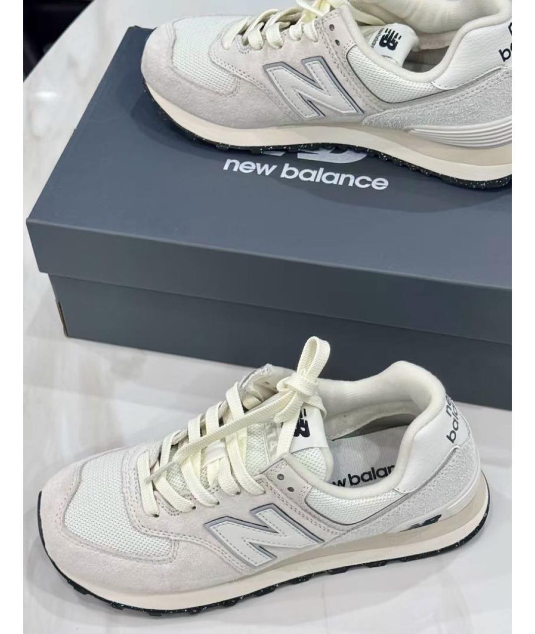NEW BALANCE Бежевые замшевые кроссовки, фото 8