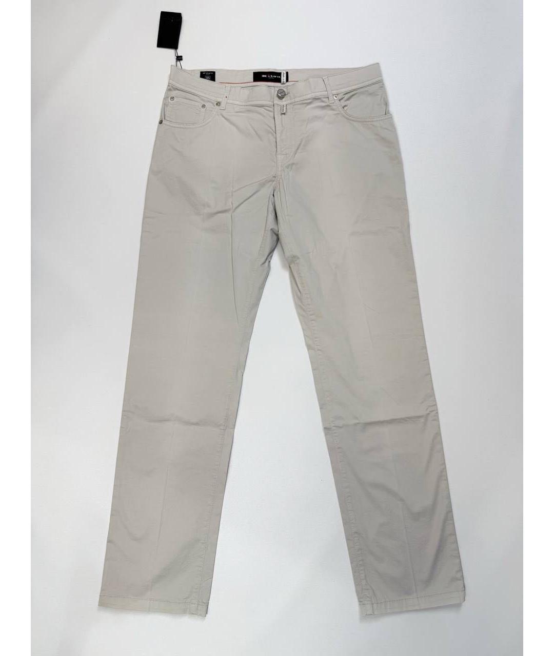 KITON Серые хлопковые повседневные брюки, фото 6