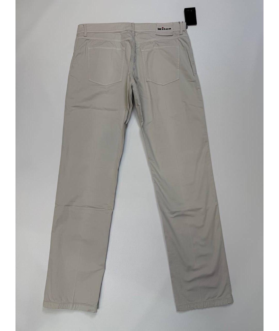 KITON Серые хлопковые повседневные брюки, фото 2