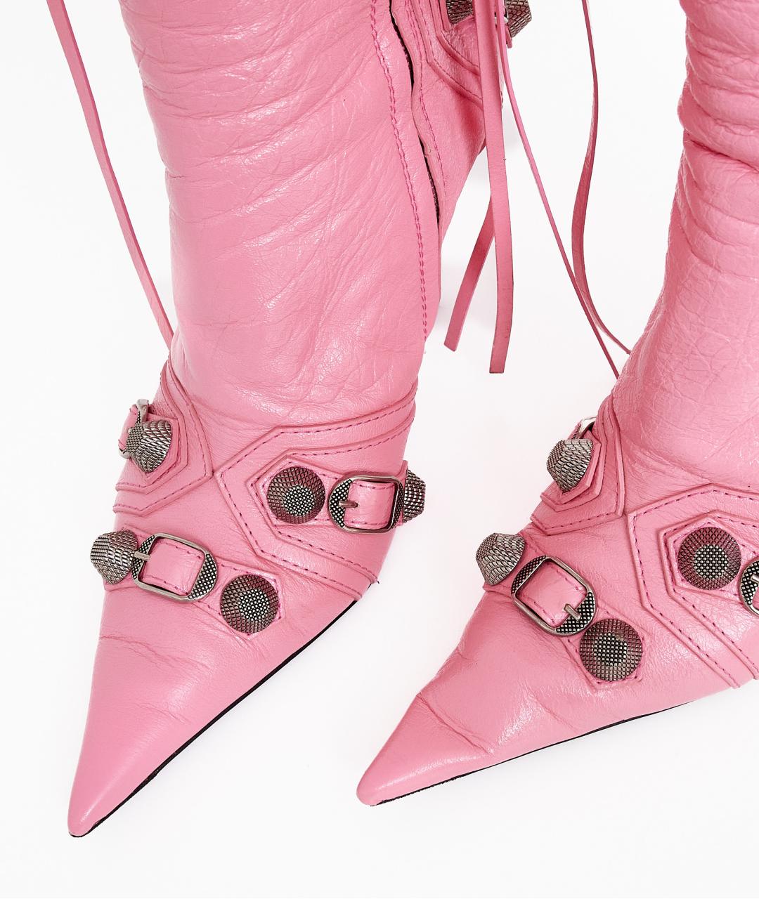 BALENCIAGA Розовые кожаные сапоги, фото 6