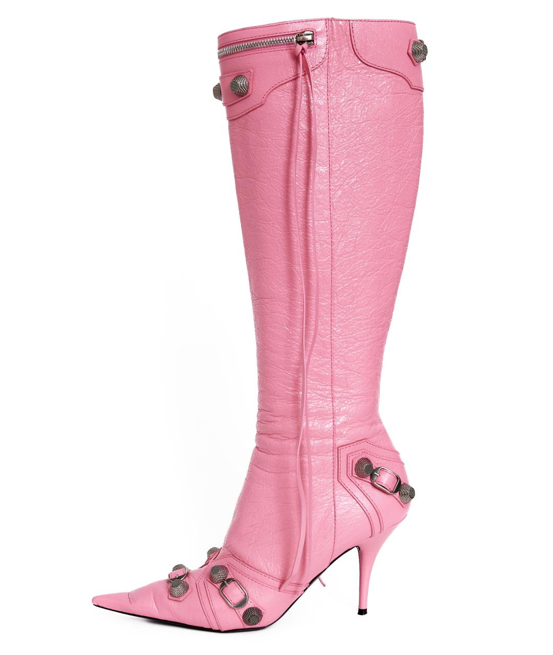 BALENCIAGA Розовые кожаные сапоги, фото 8