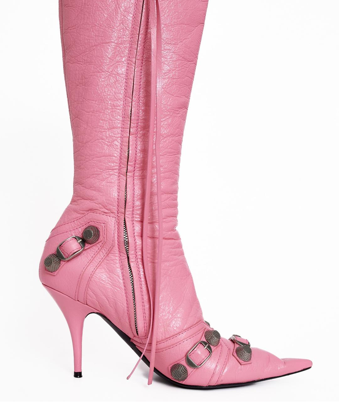 BALENCIAGA Розовые кожаные сапоги, фото 3