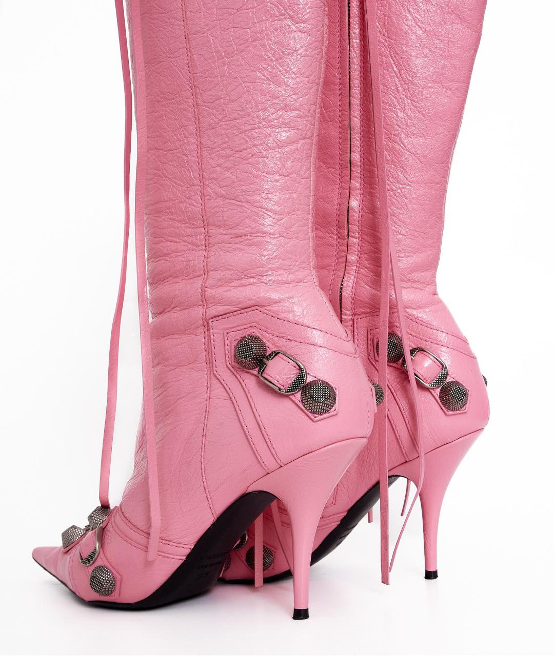 BALENCIAGA Розовые кожаные сапоги, фото 5