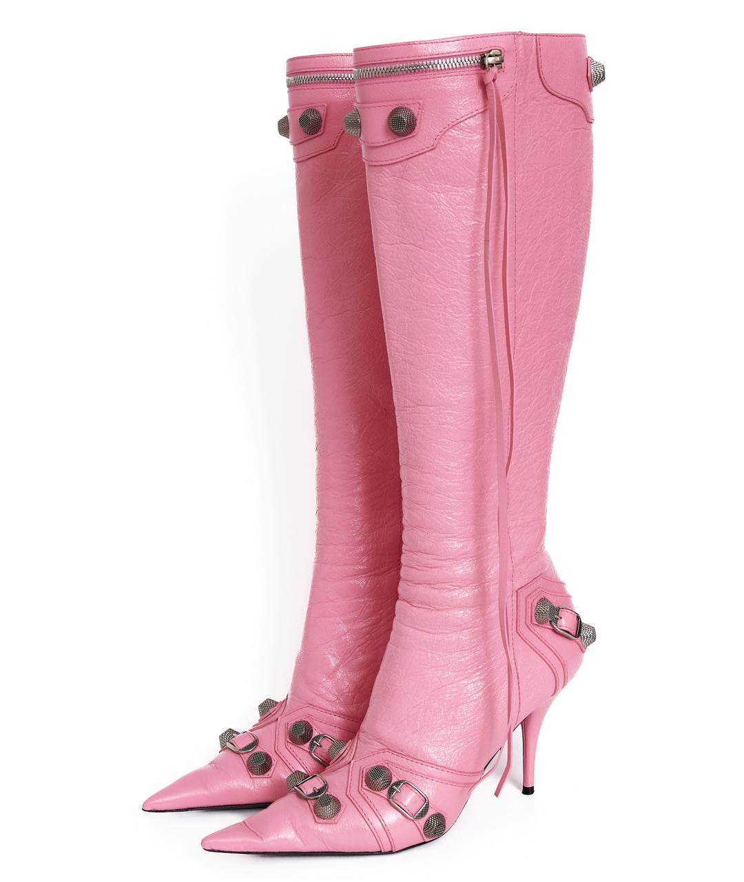 BALENCIAGA Розовые кожаные сапоги, фото 4