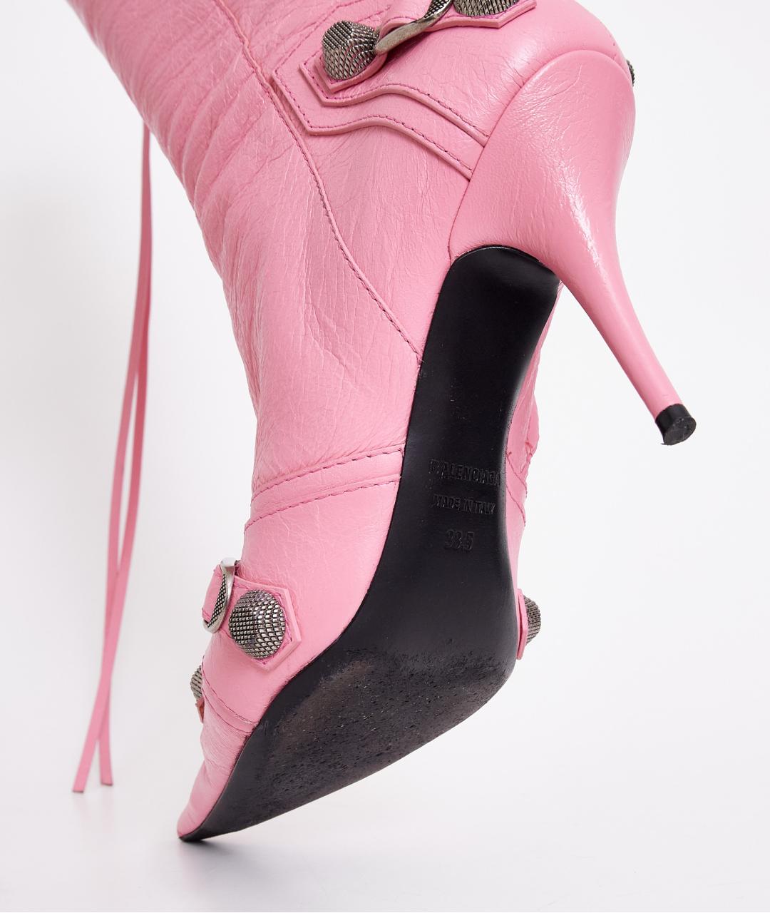 BALENCIAGA Розовые кожаные сапоги, фото 2