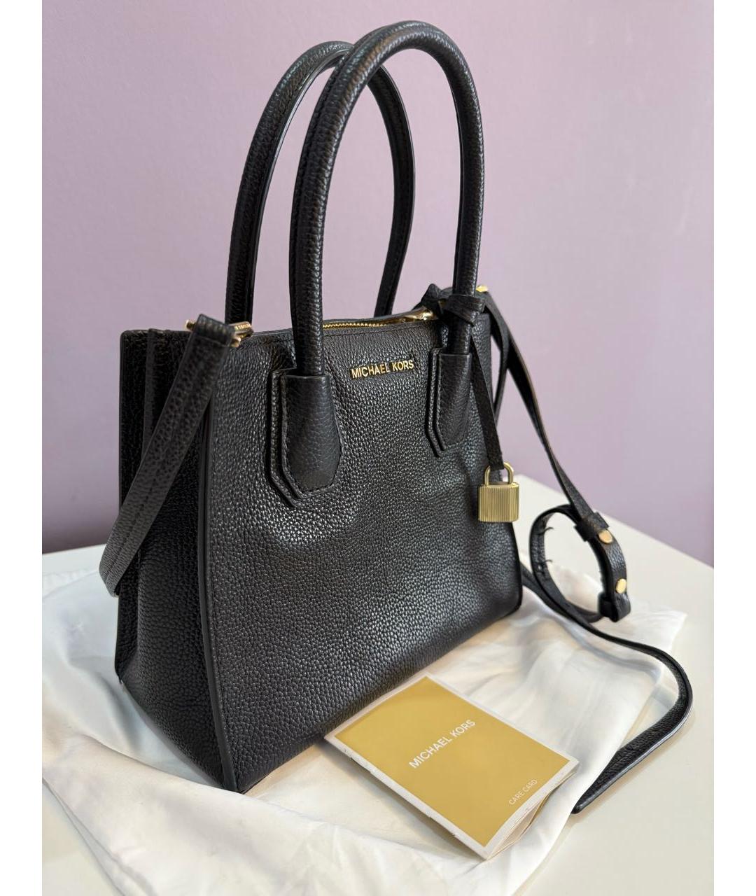 MICHAEL KORS Черная кожаная сумка с короткими ручками, фото 2