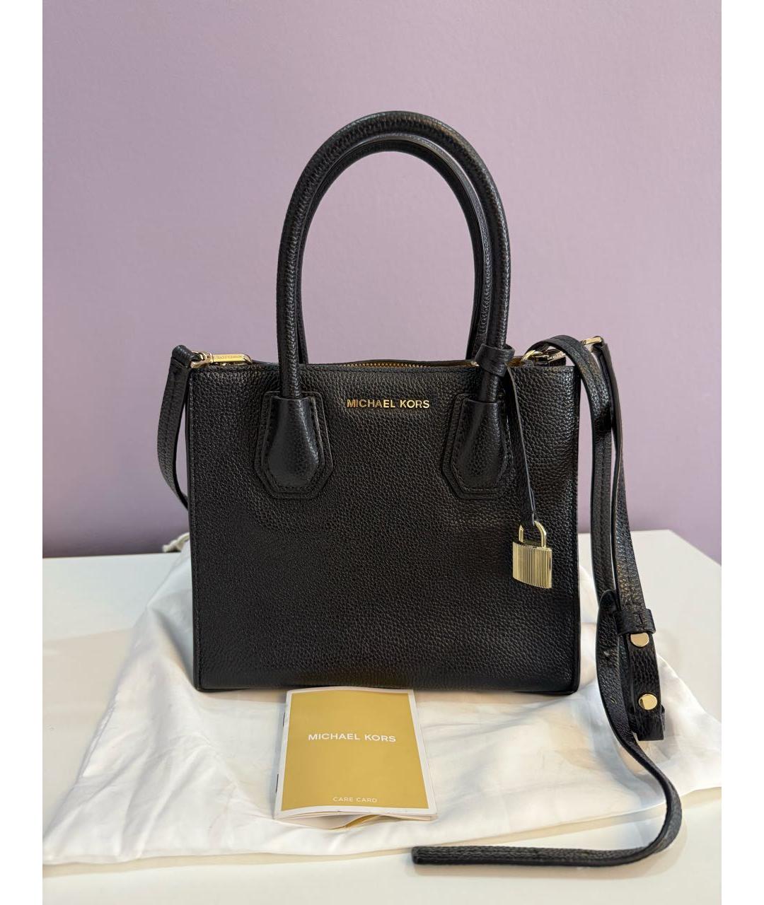 MICHAEL KORS Черная кожаная сумка с короткими ручками, фото 5