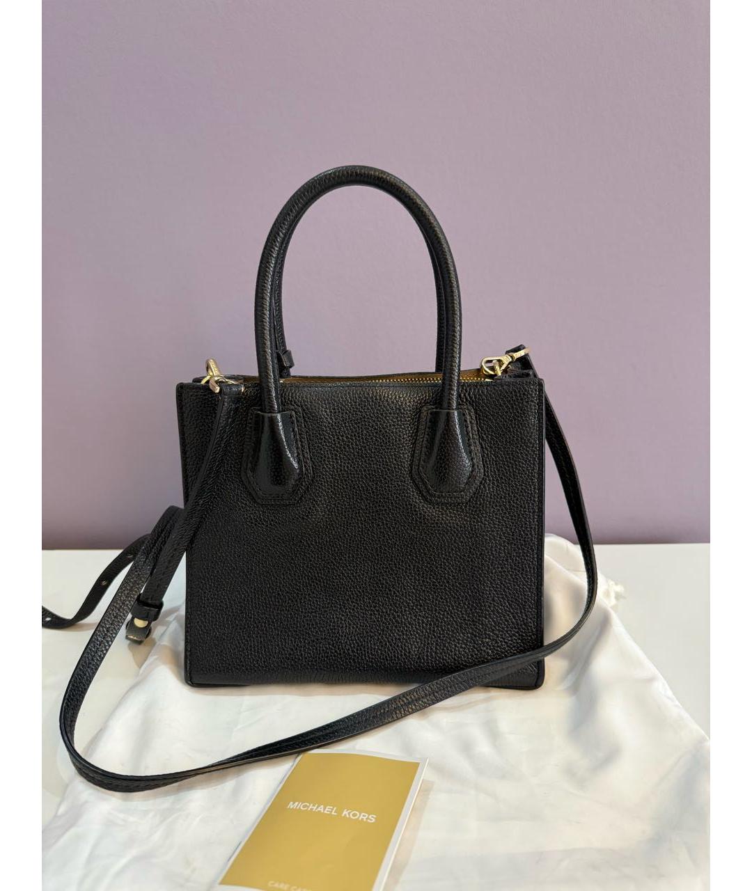 MICHAEL KORS Черная кожаная сумка с короткими ручками, фото 3