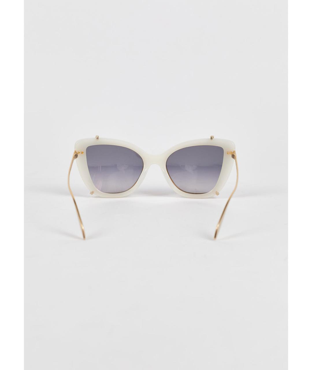 ALEXANDER MCQUEEN Белые металлические солнцезащитные очки, фото 3