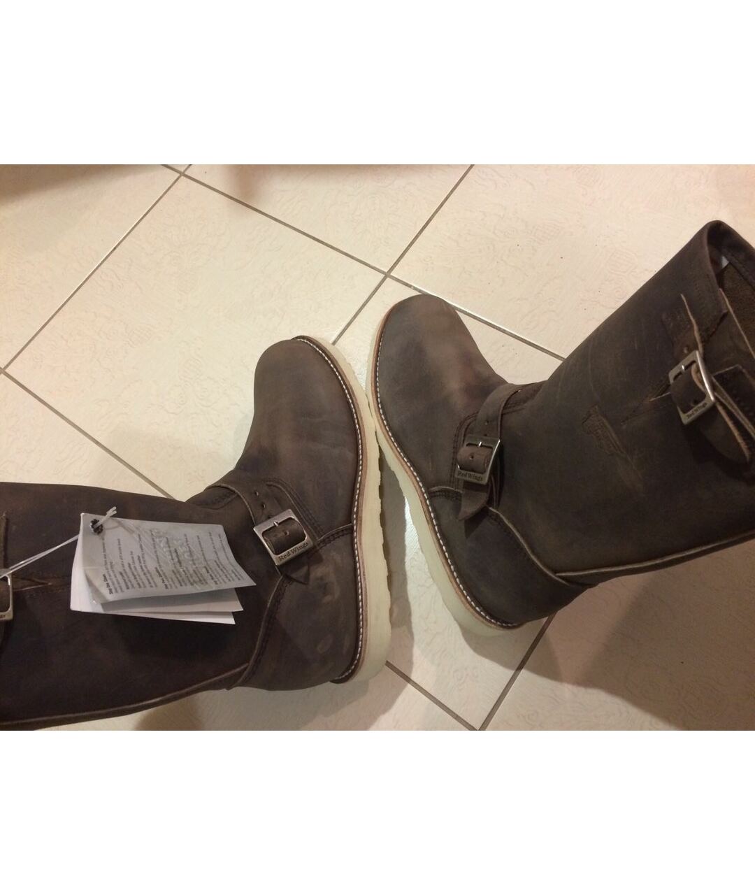 RED WING Коричневые кожаные высокие ботинки, фото 5