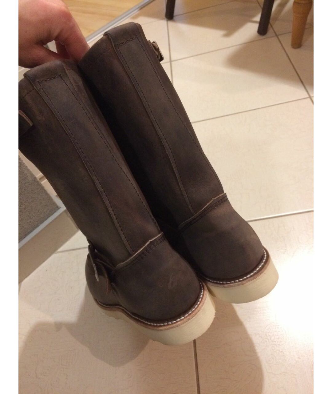 RED WING Коричневые кожаные высокие ботинки, фото 8