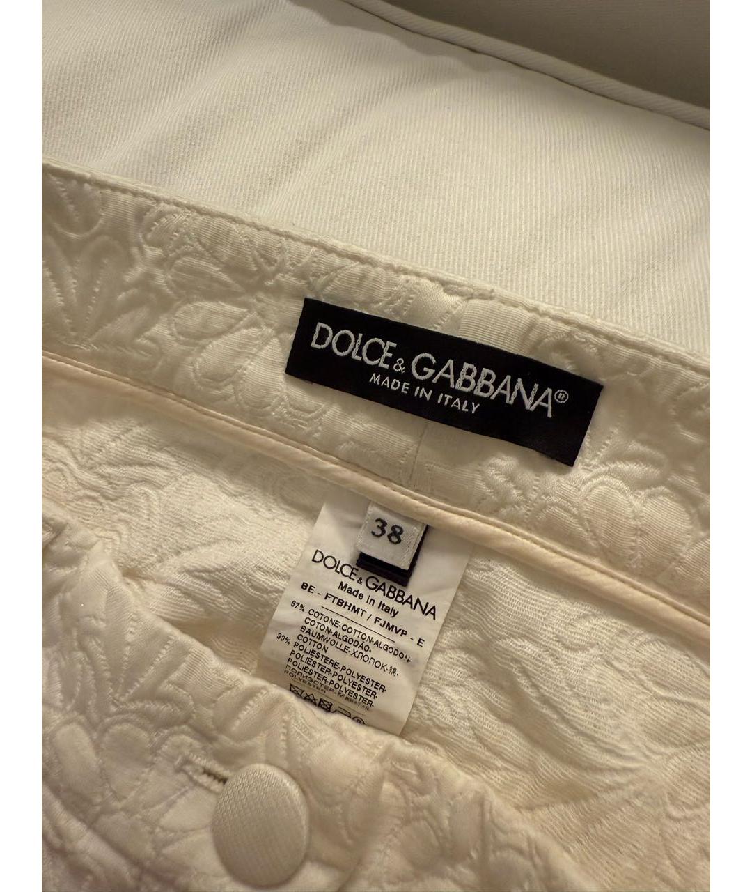 DOLCE&GABBANA Белые хлопковые шорты, фото 4