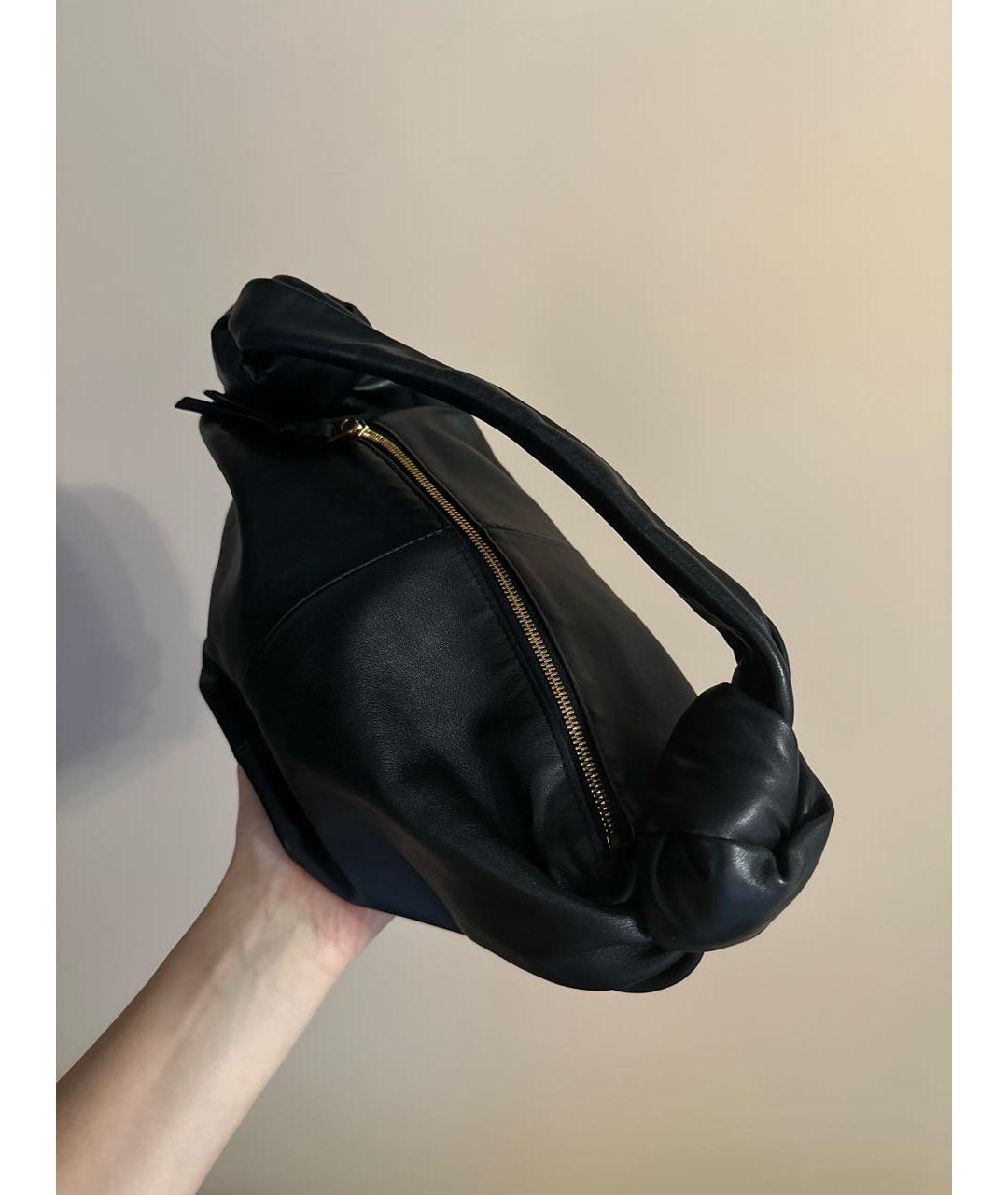 BOTTEGA VENETA Черная кожаная сумка с короткими ручками, фото 3