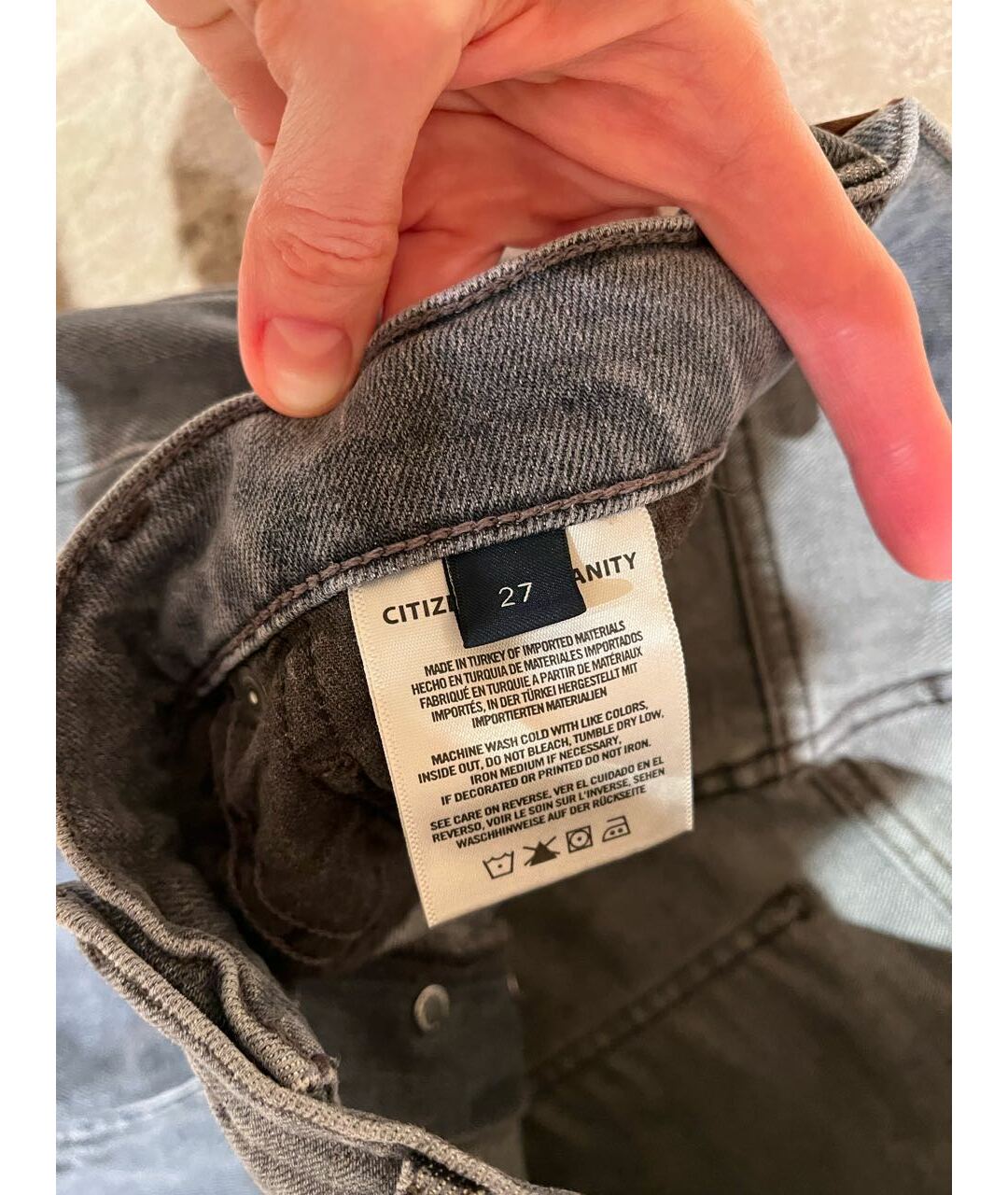 CITIZENS OF HUMANITY Антрацитовые хлопковые джинсы слим, фото 3