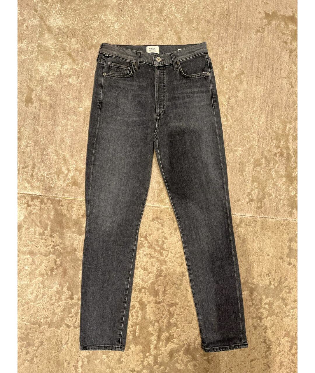 CITIZENS OF HUMANITY Антрацитовые хлопковые джинсы слим, фото 8
