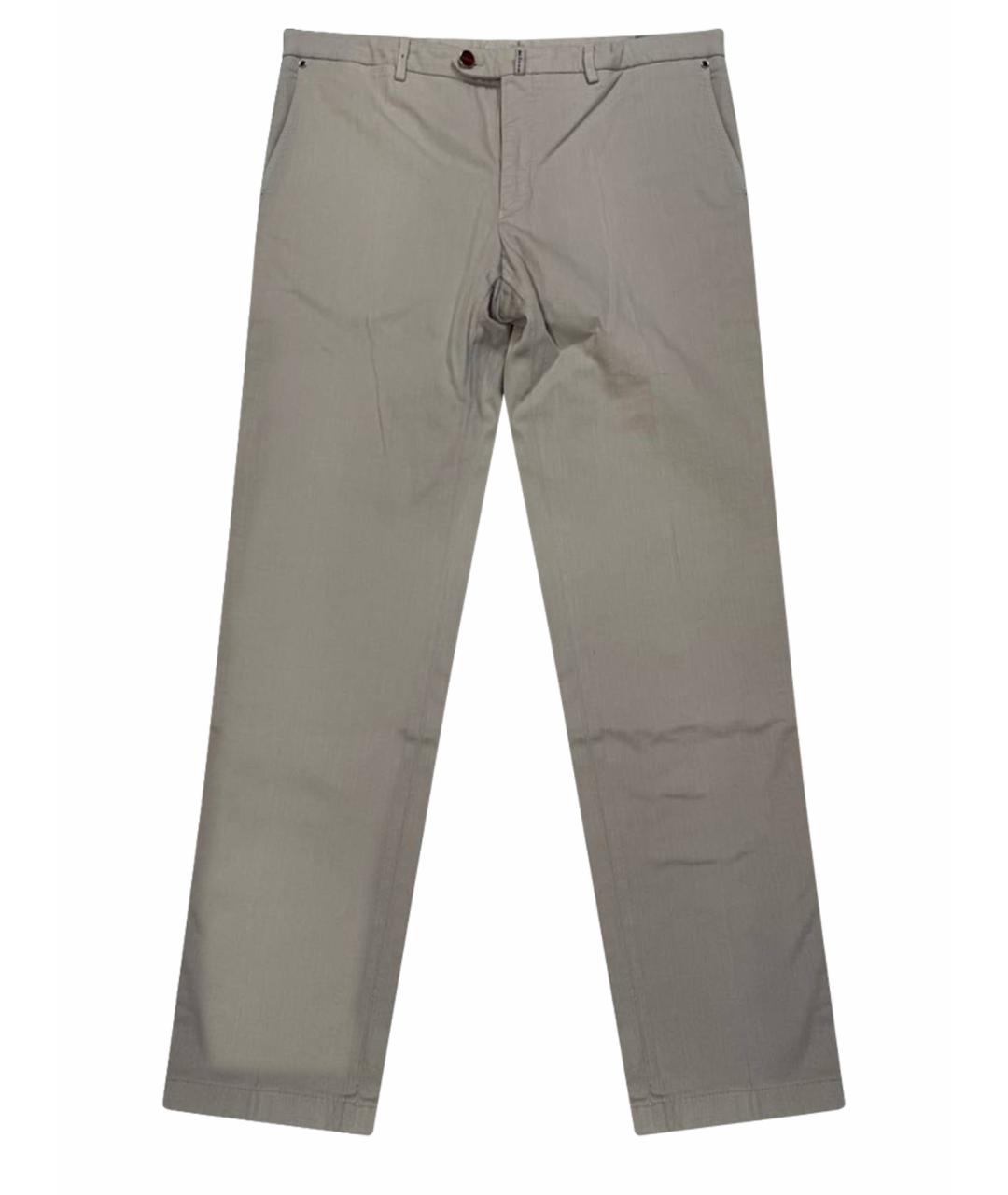 KITON Серые хлопковые повседневные брюки, фото 1
