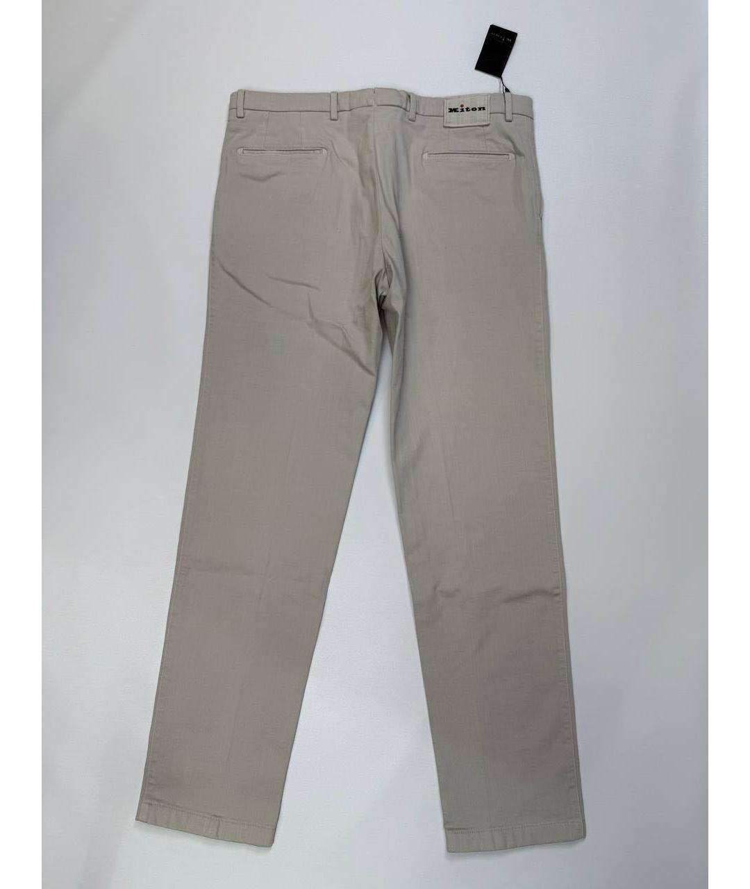 KITON Серые хлопковые повседневные брюки, фото 2